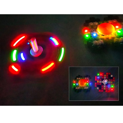 부드럽게 끼워지는 품질 좋은 8mm디폼블럭_지니디폼 LED 팽이&스피너_ 01. 캐릭터 DIY세트, 1개