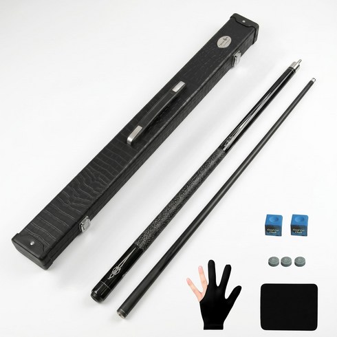 SAIVEINA 프리미엄 당구 큐대 선물세트 팁 13mm 단대 + 고급 큐 케이스, 1개, 블랙