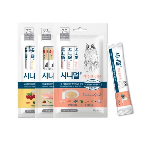 시니멀 캣수프 유리너리 시니어캣 전용 요로 /신장/장건강, 50g, 3개