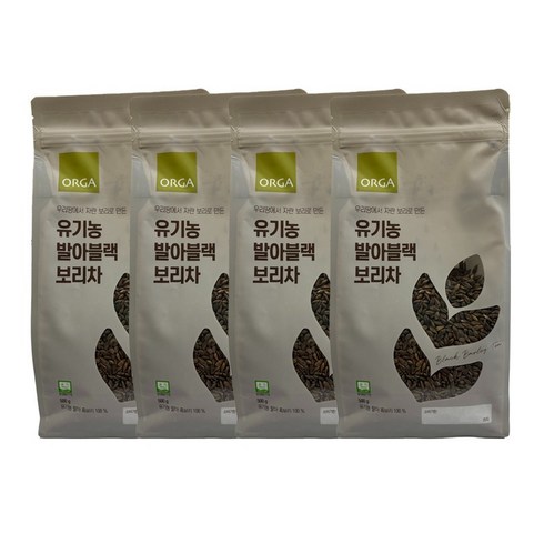 올가홀푸드 유기농 발아 블랙 보리차, 500g, 1개입, 4개