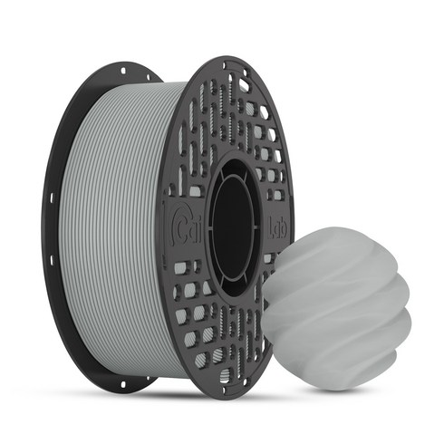 CaiLab 고강도 고탄성 PLA+ 3D 프린터 필라멘트 1.75mm 노즐 막힘 없는 선경 안정성 1kg | 뱀부랩 3D 프린터(P1S P2S A1 H2D등) 호환, 연회색, (PLA)