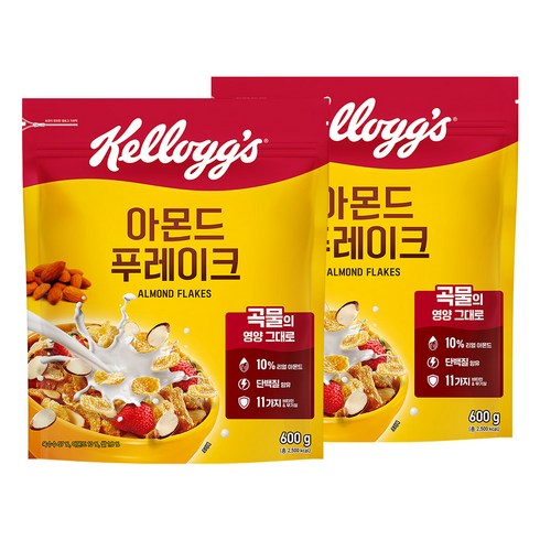 켈로그 아몬드 푸레이크 시리얼, 600g, 2개