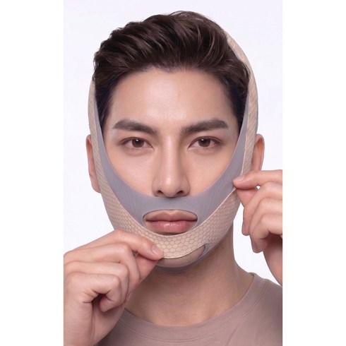 남성용 이중턱 리프팅 밴드 얼굴 붓기 제거 V라인 케어, 1개, 그레이
