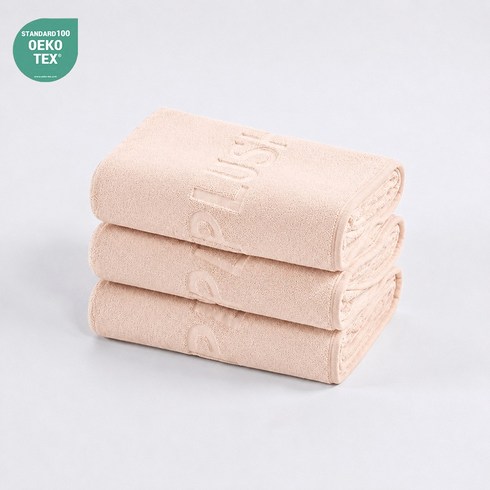 포근달 먼지없는 고급 극세사 호텔수건 500GSM OEKO-TEX인증, 베이지, 3개