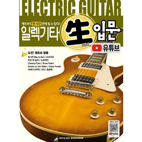 일렉기타 쌩입문(유튜브):생초보도 한 시간만에 칠 수 있다!!, 서울음악출판사, SRMUSIC 편집부