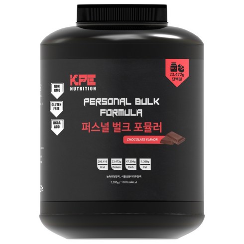퍼스널벌크포뮬러 게이너 3.2kg 식물성단백질 탄수화물 프로틴 보충제, 1개