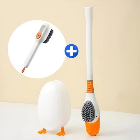 레스웨이 욕실 청소솔 2종세트 오리 2in1 브러쉬+틈새솔, 오리솔+틈새솔, 1세트