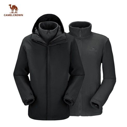 CAMEL CROWN 3in1 남성 방수겨울등산복 상의 남자 바람막이 자켓 빅사이즈 아웃도어 후드 집업