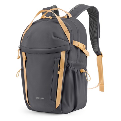 BAGSMART 초경량 백팩 방수 학생가방 여행가방 27L, 176다크 그레이