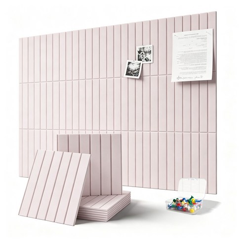 조립식 펠트보드 120cmx90cm 접착식 대형게시판 게시판 환경판, 스트라이프 핑크색