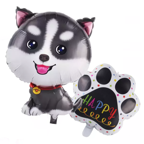 파파 파티 강아지 생일파티 풍선 세트 반려견, 1세트, 허스키세트