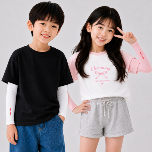 디어스킨 어린이 자외선 차단 쿨토시 2p, 4세트, 화이트+핑크