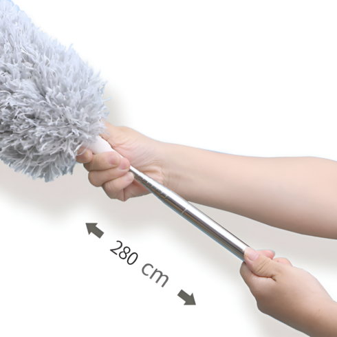 KOKO 2.8m 장대 거미줄 제거기 빈틈 브러쉬 천장 선풍기 실링팬청소 먼제 거미 제거솔 접이식 먼지떨이, 1개