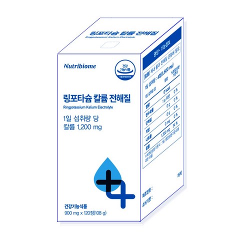 뉴바옴 링포타슘 칼륨 전해질 수분 밸런스 워터 균형 영양제, 1개, 120정