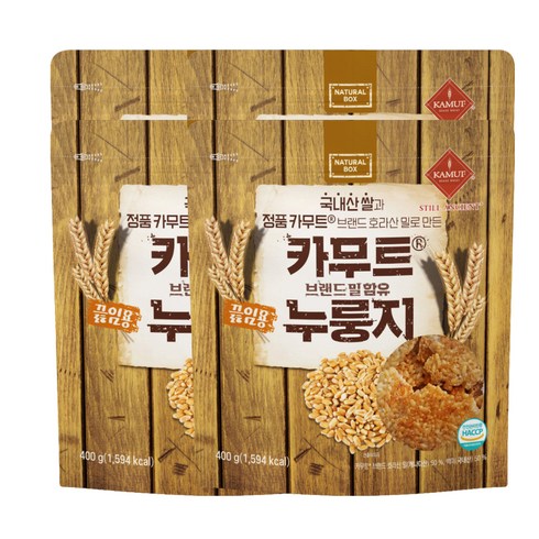 내추럴박스 카무트 브랜드 밀 끓임용 누룽지 건강간식 국내산 백미, 4개, 400g