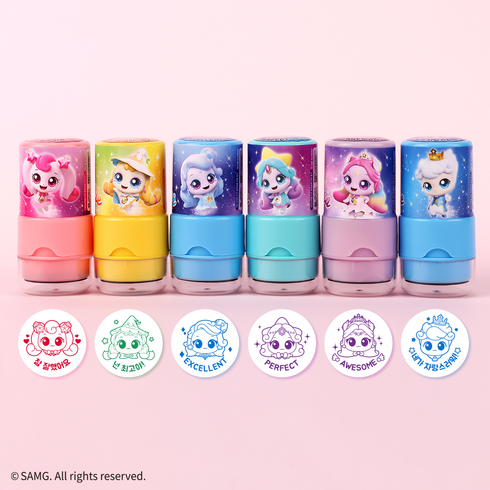 캐치티니핑 칭찬 스탬프 6종, 1세트, 하츄핑+빛나핑+초롱핑+반짝핑+오로라핑+왕자핑