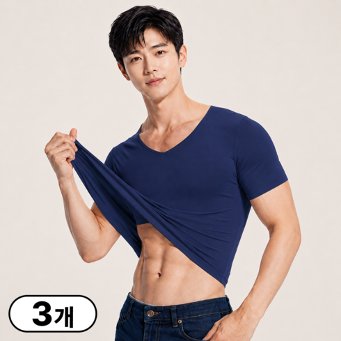 하피도 즉시쿨링 남자 브이넥 반팔티 기능성 이너웨어 심리스 무봉제