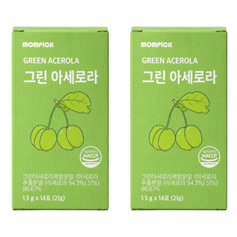 맘픽 그린 아세로라 비타민C 분말, 2개, 14회분