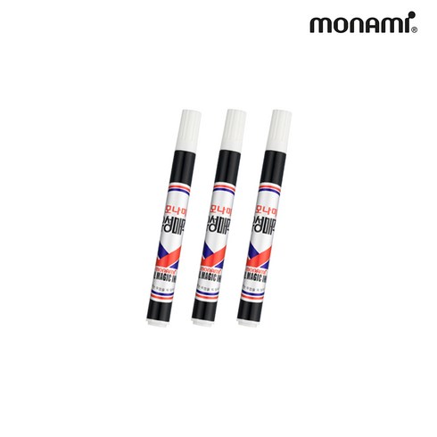 모나미 유성매직 3본, 흑색, 3개입