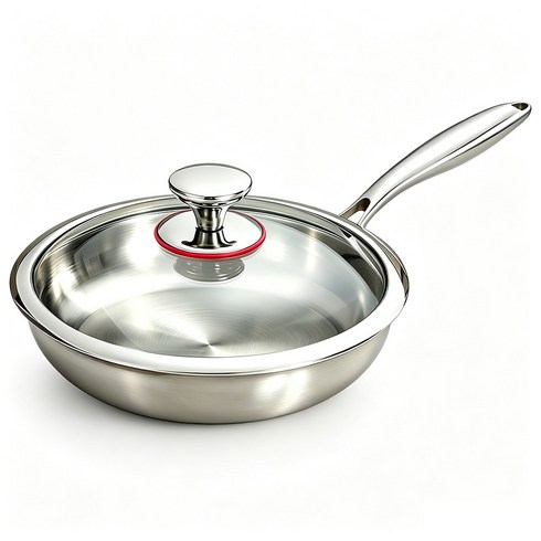 CookNest 인덕션 316 스텐 후라이팬 통5중 프라이팬, 1개, 22cm