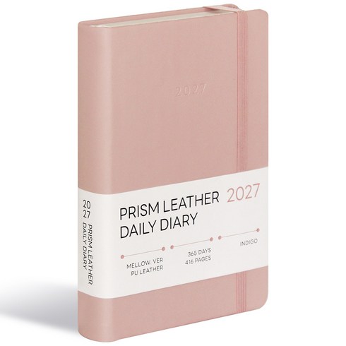 인디고 2027 프리즘 레더 B6 데일리 다이어리, 1개, 로즈멜로우