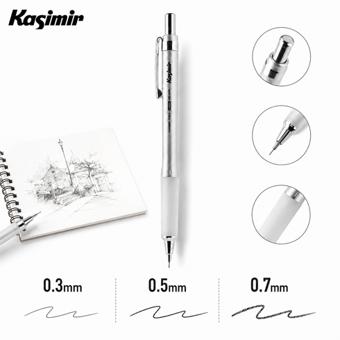 Kasimir 저중심 샤프펜슬 3종 세트 0.3 0.5 0.7 샤프심, 1개, 0.7mm