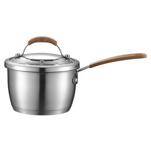 CookNest 인덕션 304 스텐 편수냄비 이유식 냄비, 1개, 은색, 16cm