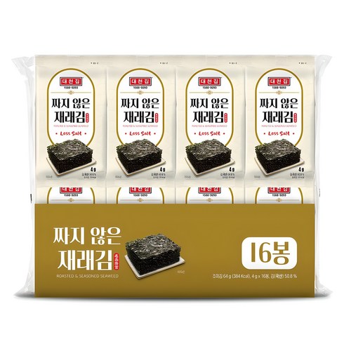 대천김 짜지 않은 재래김 C1128-K, 4g, 16개