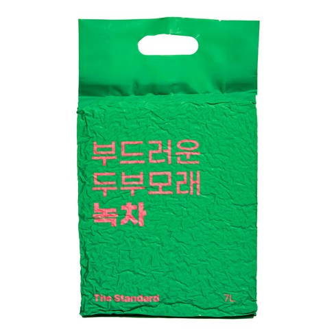 더스탠다드 가는입자 2mm 고양이 두부모래 응고형 대용량, 녹차, 6개, 7L