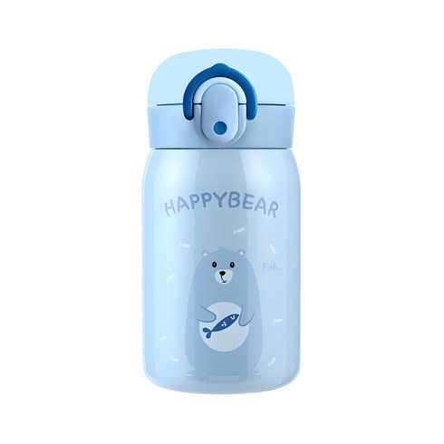 홈애니 해피베어 원터치 보온보냉병, 스카이블루, 250ml, 1개