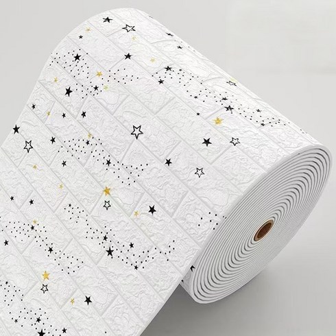 시스슈 3D 연속식 폼블럭 접착식 벽지 단열 곰팡이방지 벽지 인테리어 시트지 이음새없는 벽지 10m, 1개, A 2000*70cm
