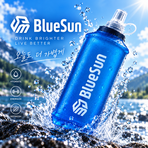 소프트 플라스크 러닝 등산 물주머니 물병 물통, 블루, 500ml, 워터플라스크-500ml, 1개