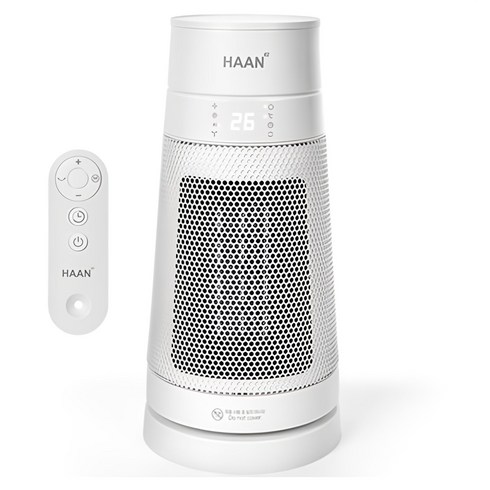 한경희생활과학 가정용 리모컨형 PTC 전기 온풍기 히터팬, HAAN-P19000, 화이트