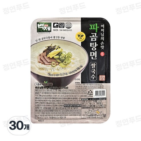 백제 파곰탕면 쌀국수, 561g, 5개