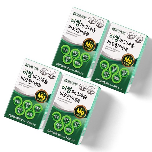 일양약품 마그네슘 비오틴 비타민B 영양제 25.5g, 30정, 4개