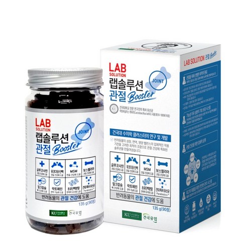 [건국우유] 랩솔루션 관절부스터 강아지영양제90정135g, 90정, 뼈/관절강화, 1개