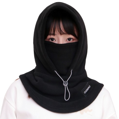 오제로 기모안감 겨울 후드 넥워머 바라클라바, 블랙, 1개