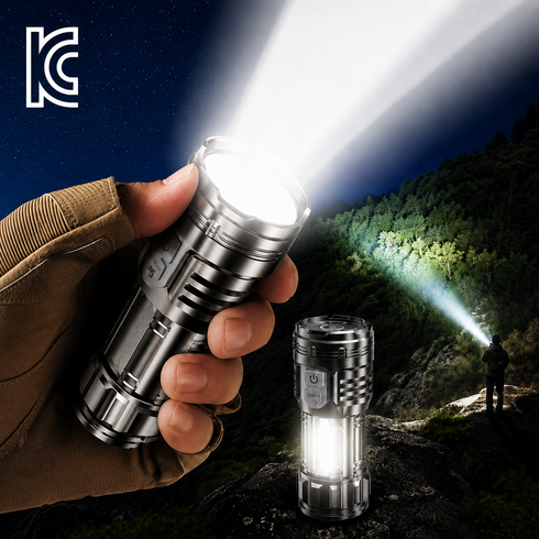 giilight 초강력 LED 손전등 미니 휴대용 후레쉬, 블랙, 2개