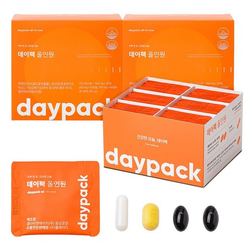 데이팩 올인원 멀티팩 유산균+오메가+루테인+멀티비타민+미네랄, 30회분, 2개