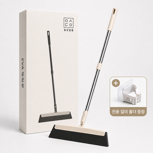 일상담음 EVA 실리콘 빗자루 욕실 고무 빗자루, 베이지, 1개
