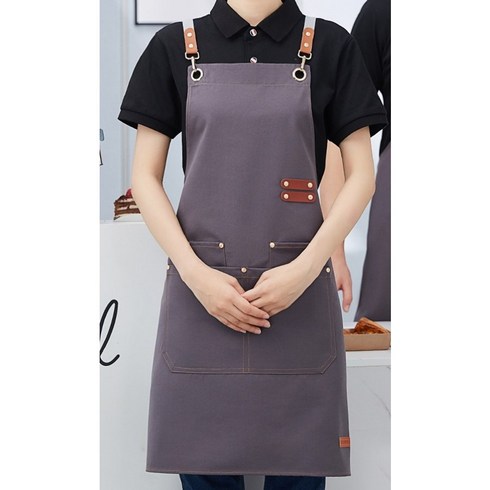 다퍼남 캔버스 방수 앞치마, 그레이, 1개