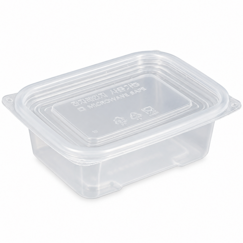 버디팩 투명 밀폐 사각죽용기 중 650ml, 250세트, 1개