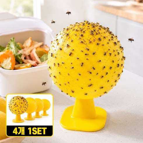 율샵 버그볼 초파리 트랩 끈끈이 날파리 퇴치기 퇴치제, 4개, 80g