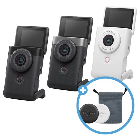 [정품등록 이벤트]캐논코리아 정품 PowerShot V10 + 파우치 + 렌즈캡 [파워샷 V10] / 브이로그 카메라, V10(화이트)