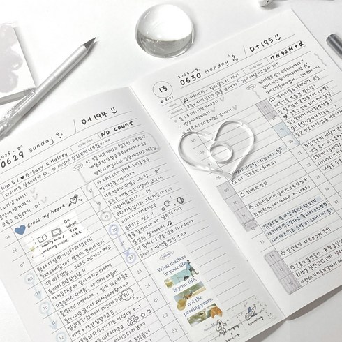 컬러미블루 ABD 플래너 (30분 단위 계획 1개월용), 화이트, 3개