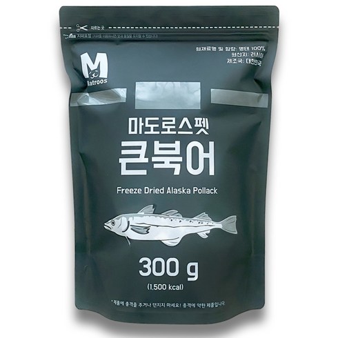 마도로스펫 반려동물 동결건조간식, 큰북어, 300g, 1개