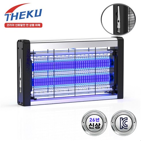 THEKU 전기 모기퇴치기 가정용 업소용 대형 전기 포충기 10W 간편 청소 LED 모기채 램프, B6-10W(중)