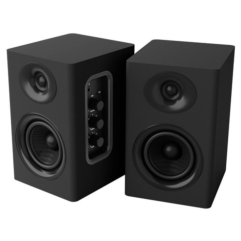 SAUNGYU 컴퓨터스피커 80W 2채널 PC 게이밍 하이파이 고음질 블루투스 북쉘프 액티브 앰프내장형 USB DAC 옵티컬 RCA 연결, 블랙, BK4020A