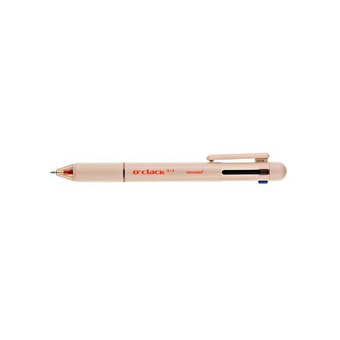 모나미 오클락 3+1 볼펜 0.5mm, 샌드베이지(WB1 블랙 + R06 레드 + B09 블루 + HB), 1개