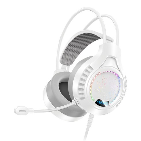 스피세프 USB 7.1 RGB 서라운드 컴퓨터 게이밍 마이크 헤드셋, 흰색, Q7